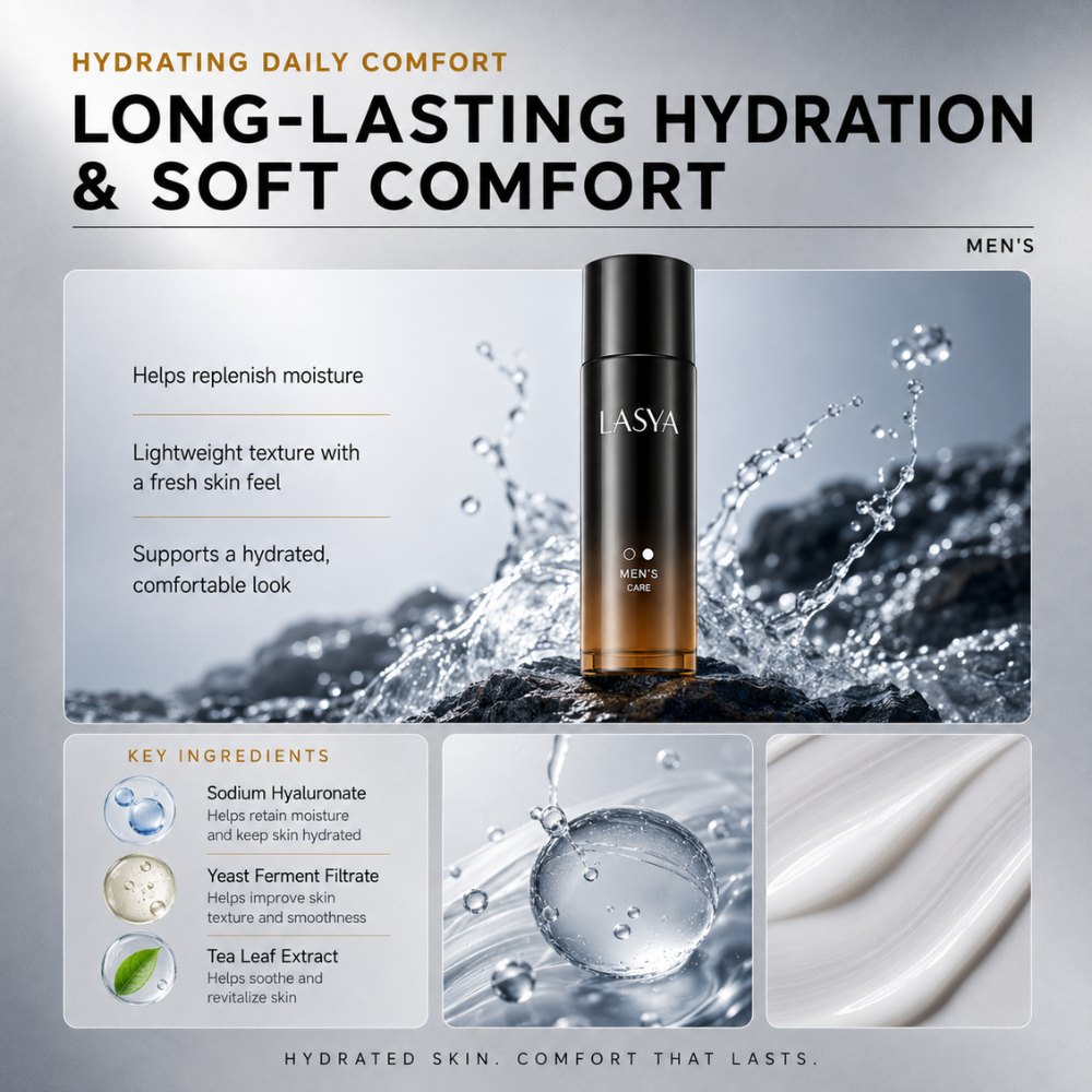 LASYA Men's Daily Care Set Cleanser Toner Emulsion Cream 4 Step Facial Care Gift Set - product detail 3
