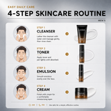 LASYA Men's Daily Care Set Cleanser Toner Emulsion Cream 4 Step Facial Care Gift Set - product detail 5