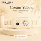 Menstrual Heating Belt Period Comfort Warm Waist Pad 3 Heat Levels Gentle Vibration Lightweight Wear - Cream Yellow