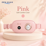 Menstrual Heating Belt Period Comfort Warm Waist Pad 3 Heat Levels Gentle Vibration Lightweight Wear - Soft Pink