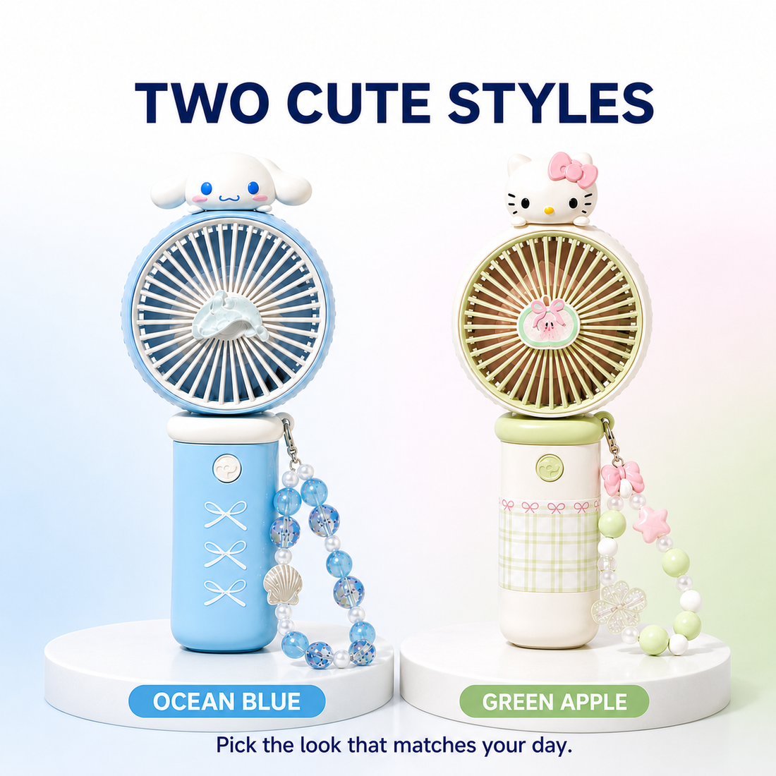 Mini fan Ocean Blue and Green Apple