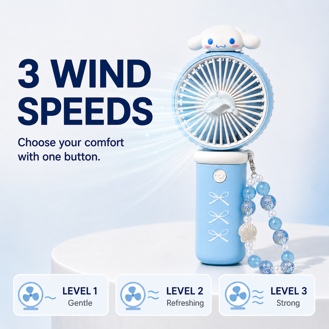 Mini fan three wind speeds