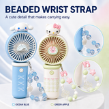 Mini fan beaded wrist strap