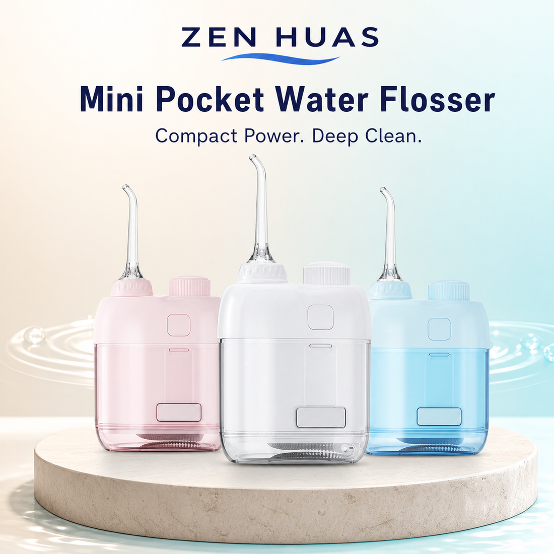 Mini Portable Water Flosser 80ml Oral Irrigator, 3 Pressure Modes, IPX7 Waterproof and Magnetic Charging