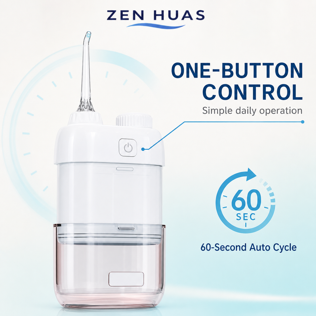 Mini Portable Water Flosser 80ml Oral Irrigator, 3 Pressure Modes, IPX7 Waterproof and Magnetic Charging - product detail 3