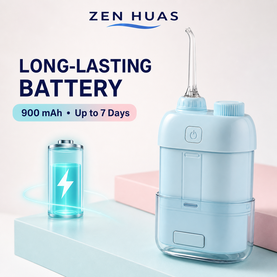 Mini Portable Water Flosser 80ml Oral Irrigator, 3 Pressure Modes, IPX7 Waterproof and Magnetic Charging - product detail 7