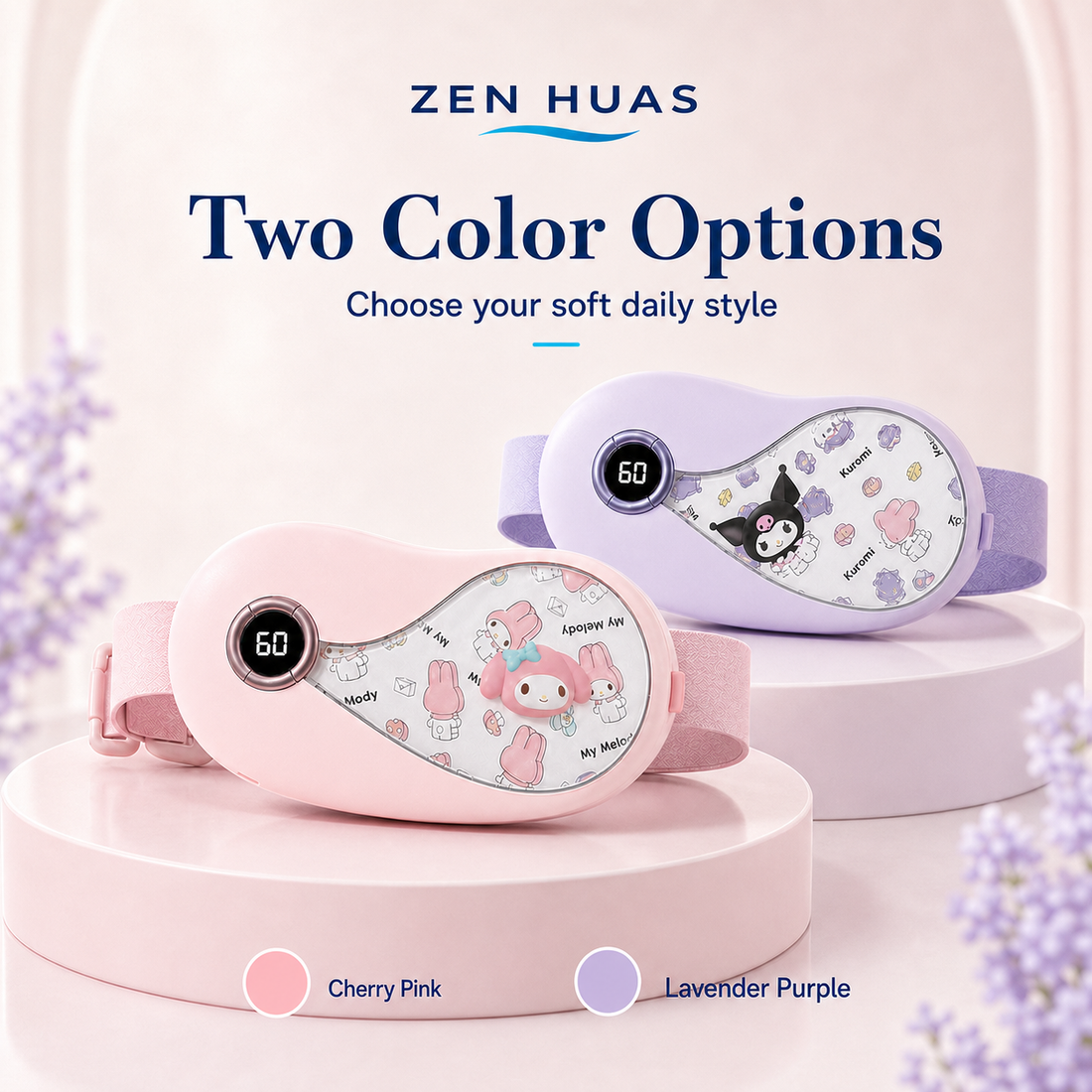 Period Heating Belt 5 Heat Levels 3 Vibration Modes 3000mAh Type-C Rechargeable Menstrual Warm Waist Pad - product detail 8