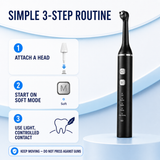 Electric tooth polisher three step use