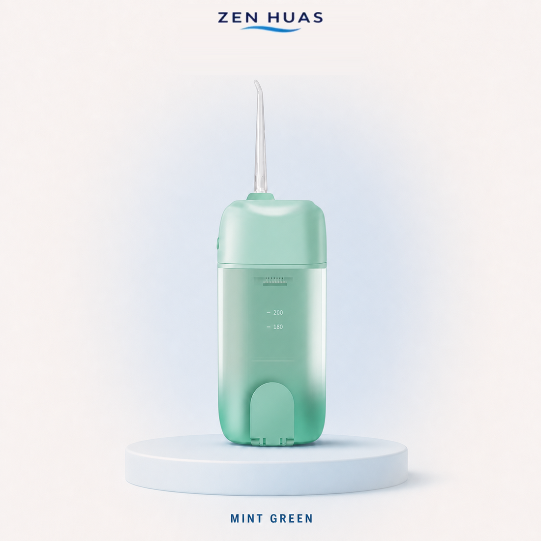 Portable Water Flosser 200ml USB-C Rechargeable Oral Irrigator with 3 Modes and 4 Cleaning Nozzles for Travel - Mint Green