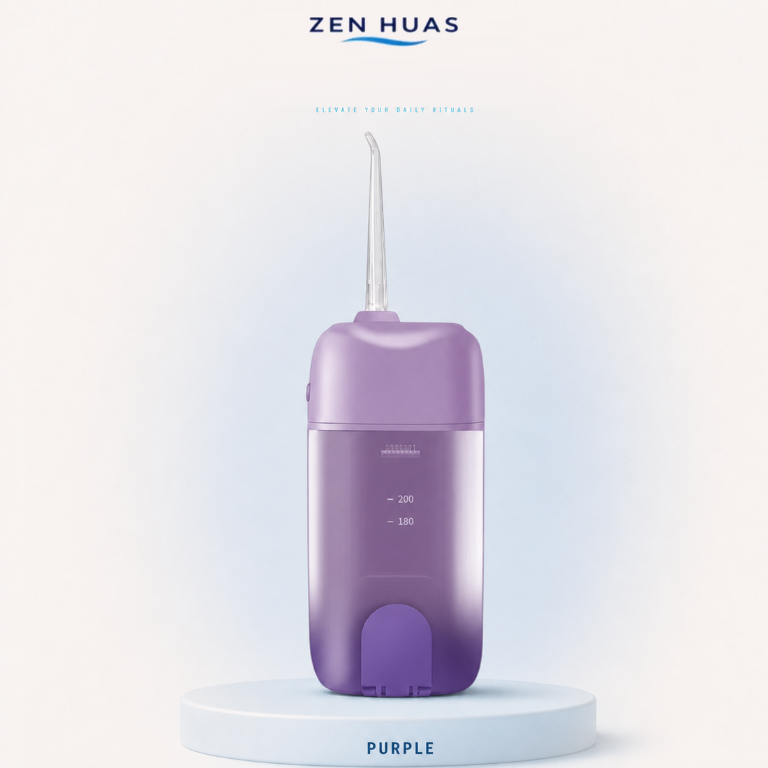 Portable Water Flosser 200ml USB-C Rechargeable Oral Irrigator with 3 Modes and 4 Cleaning Nozzles for Travel - Purple