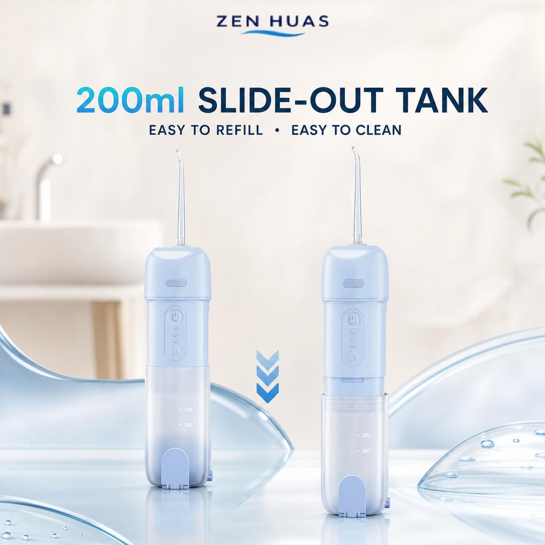 Portable Water Flosser 200ml USB-C Rechargeable Oral Irrigator with 3 Modes and 4 Cleaning Nozzles for Travel - product detail 4