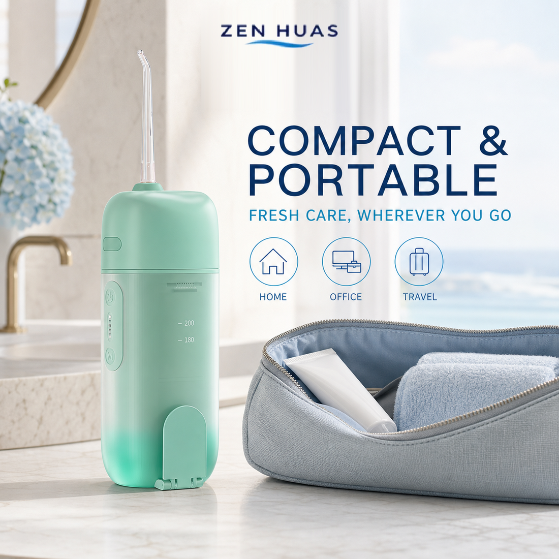 Portable Water Flosser 200ml USB-C Rechargeable Oral Irrigator with 3 Modes and 4 Cleaning Nozzles for Travel - product detail 7