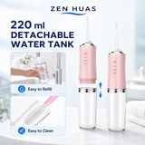 Portable Water Flosser 220ml Rechargeable Oral Irrigator with 3 Modes, 4 Nozzles and 360 Rotating Tip - product detail 4
