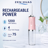 Portable Water Flosser 220ml Rechargeable Oral Irrigator with 3 Modes, 4 Nozzles and 360 Rotating Tip - product detail 5
