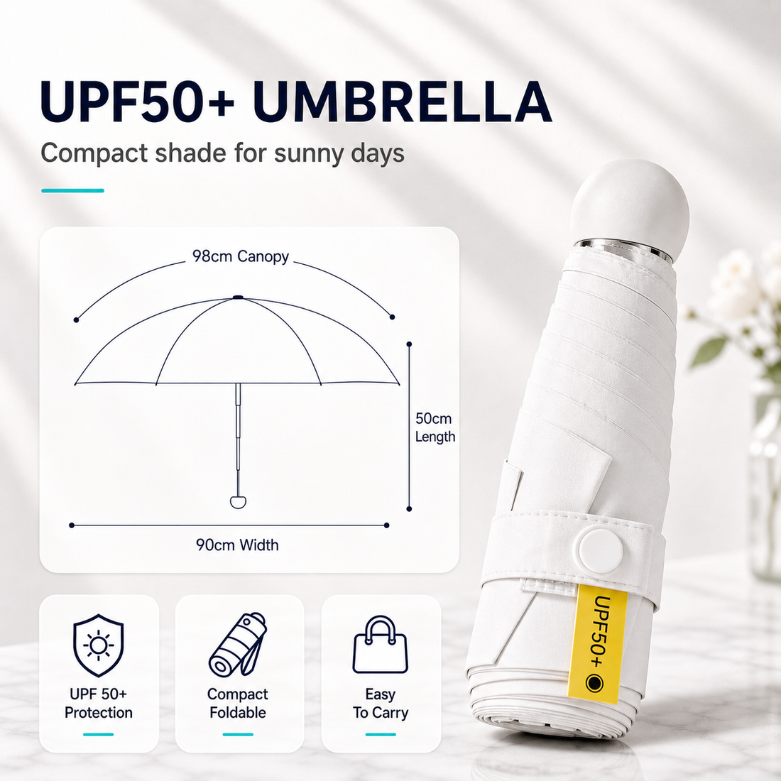 Premium 3 in 1 Gift Set UPF50+ Umbrella 380ml Thermal Cup Face Towel Marble Gift Box Corporate Door Gift - product detail 2