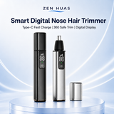 Rechargeable Electric Nose Hair Trimmer with LED Digital Display, 360 Degree Head and Type-C Fast Charging