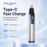 Rechargeable Electric Nose Hair Trimmer with LED Digital Display, 360 Degree Head and Type-C Fast Charging - product detail 5