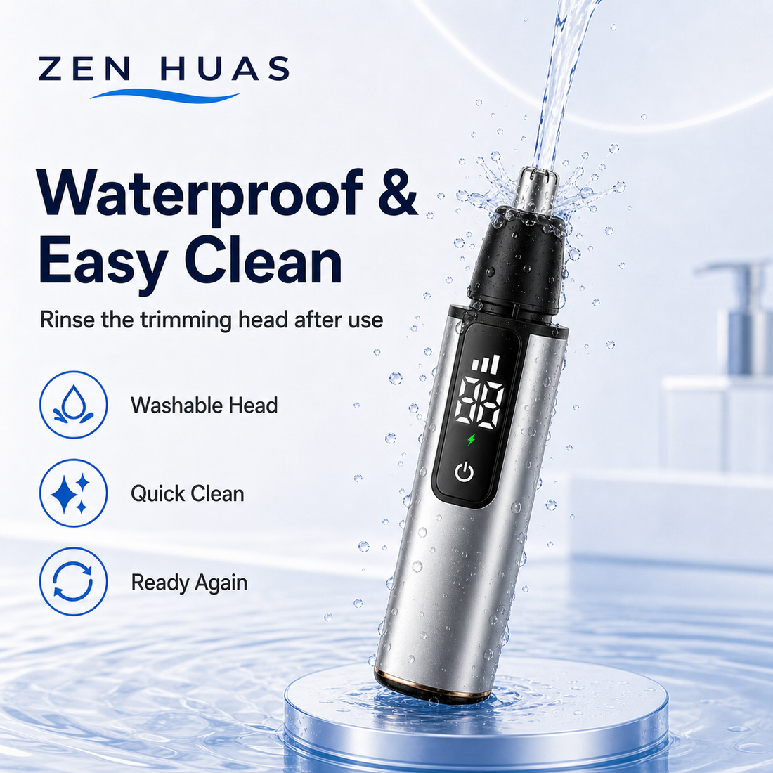 Rechargeable Electric Nose Hair Trimmer with LED Digital Display, 360 Degree Head and Type-C Fast Charging - product detail 6