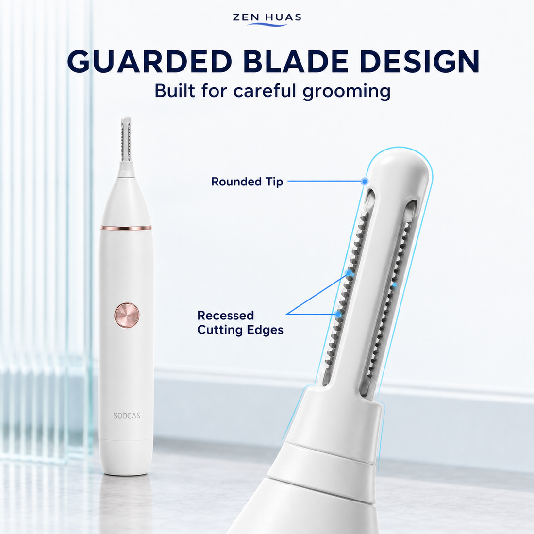 SOOCAS nose trimmer guarded blade