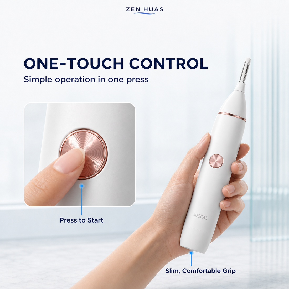 SOOCAS nose trimmer one touch control