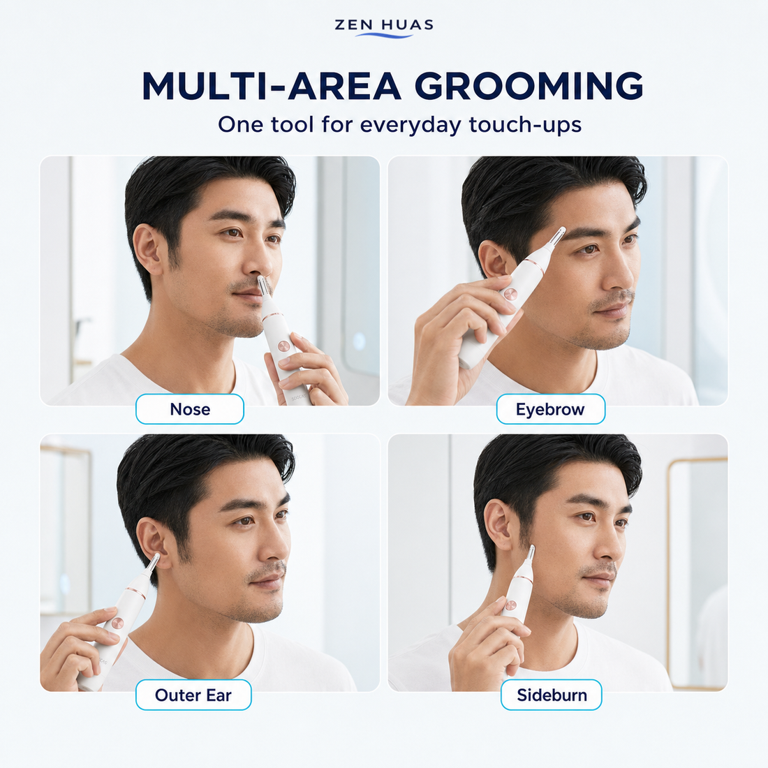 SOOCAS nose trimmer grooming areas