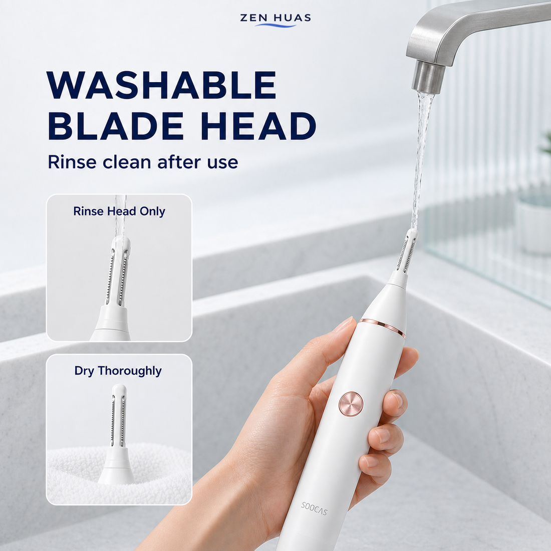 SOOCAS nose trimmer washable blade head