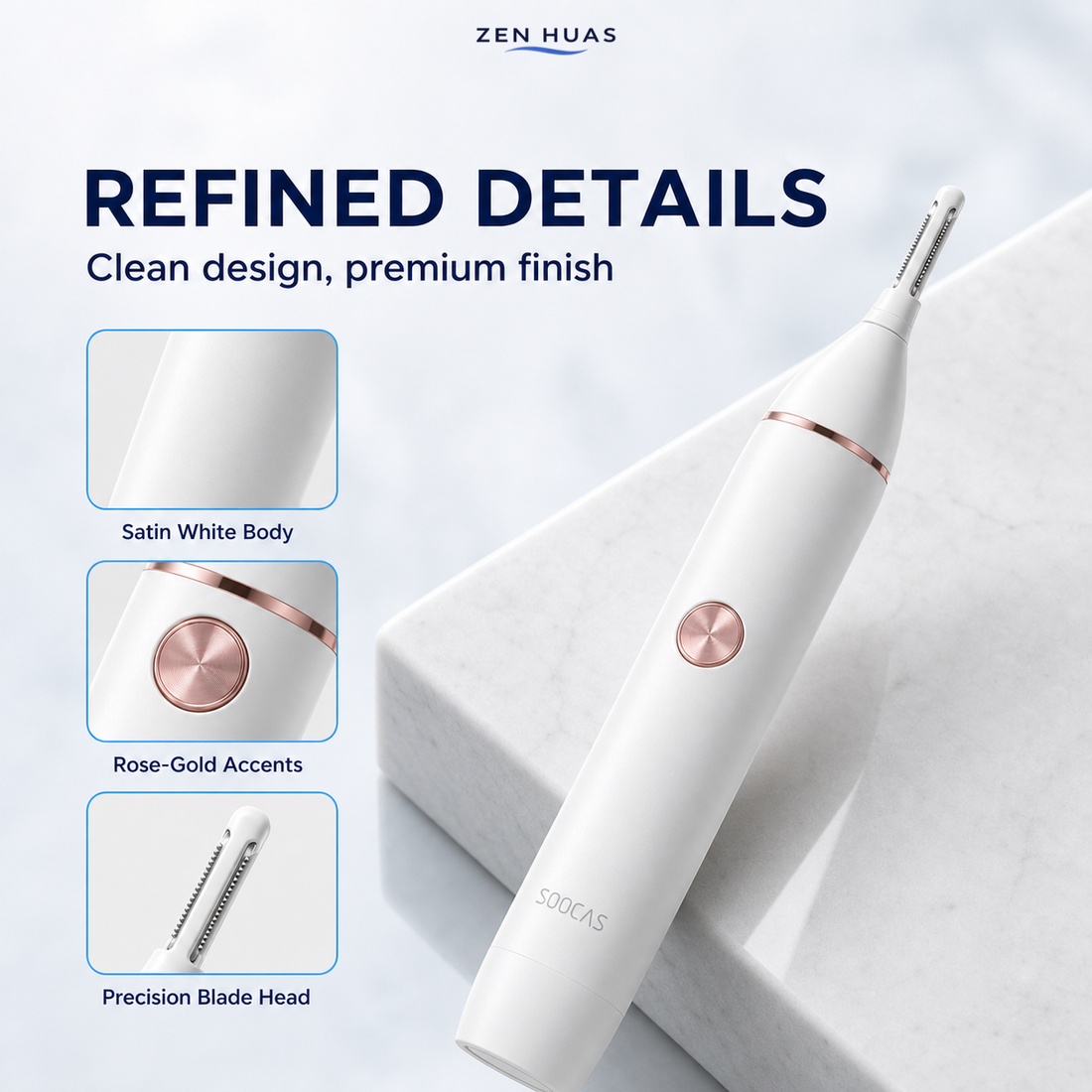 SOOCAS nose trimmer details