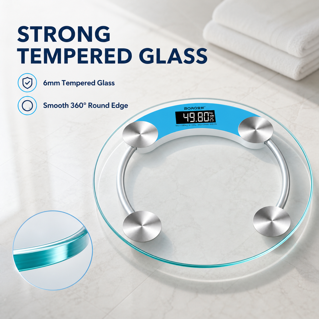 Digital body scale tempered glass