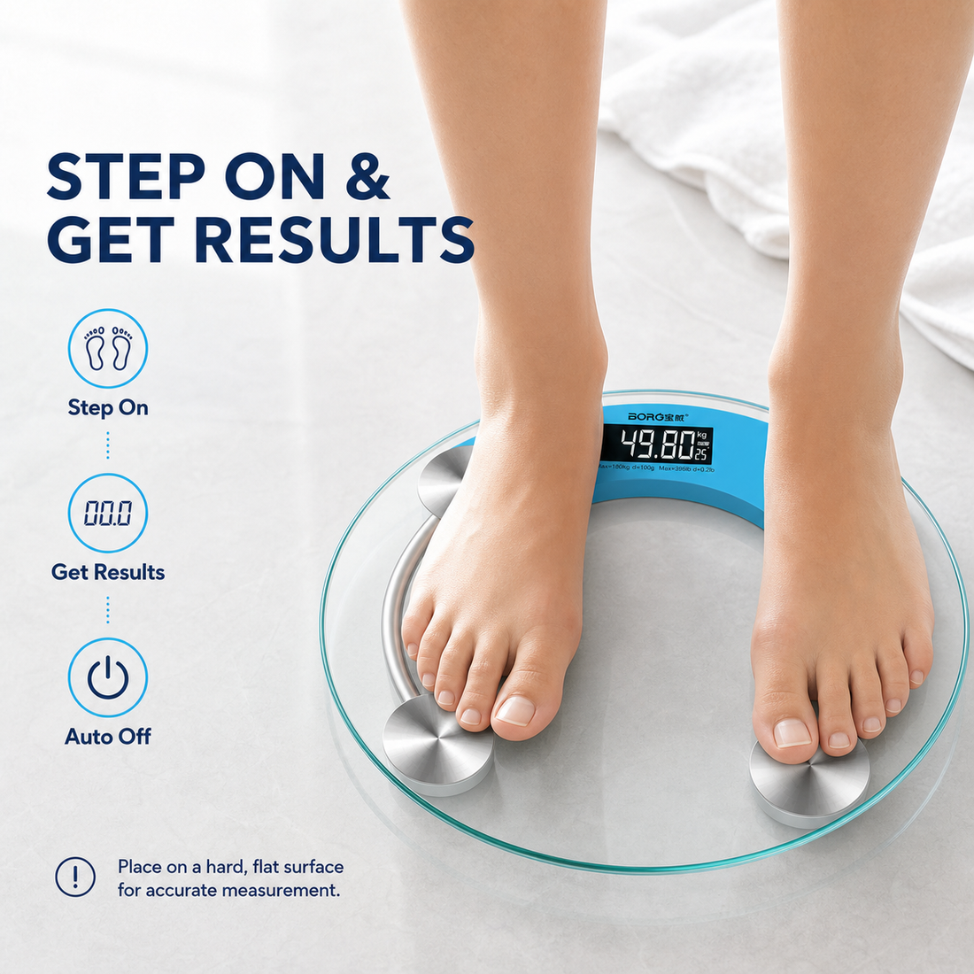 Digital body scale step on measurement