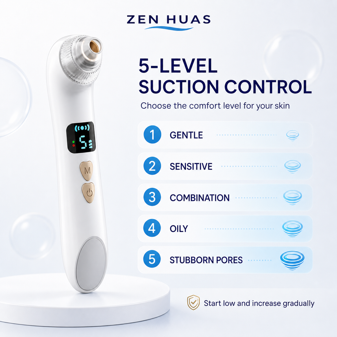 Smart Blackhead Remover Pore Vacuum with HD Camera, Warm Compress, 5 Suction Levels and 6 Cleaning Tips - product detail 1