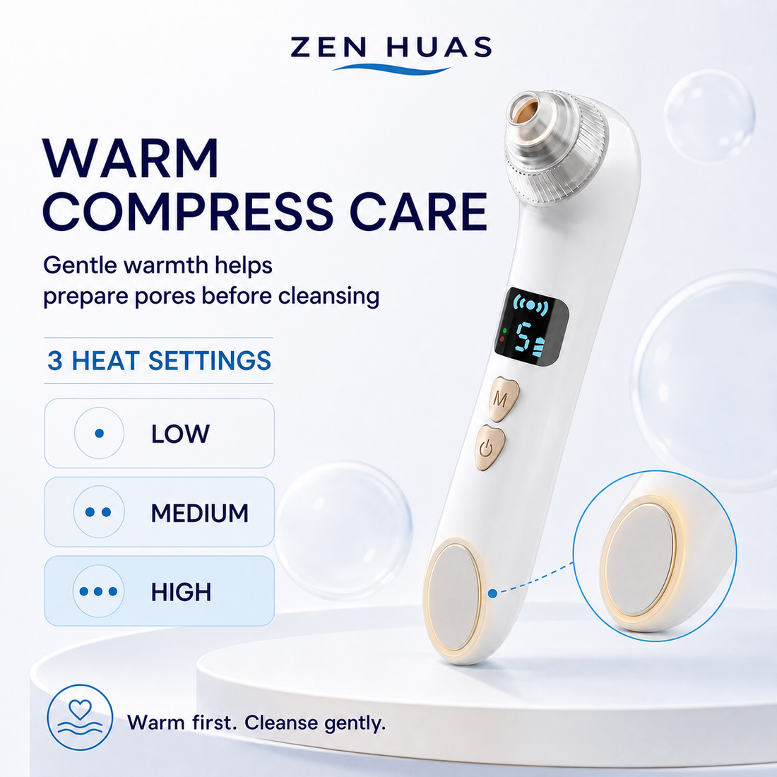 Smart Blackhead Remover Pore Vacuum with HD Camera, Warm Compress, 5 Suction Levels and 6 Cleaning Tips - product detail 2