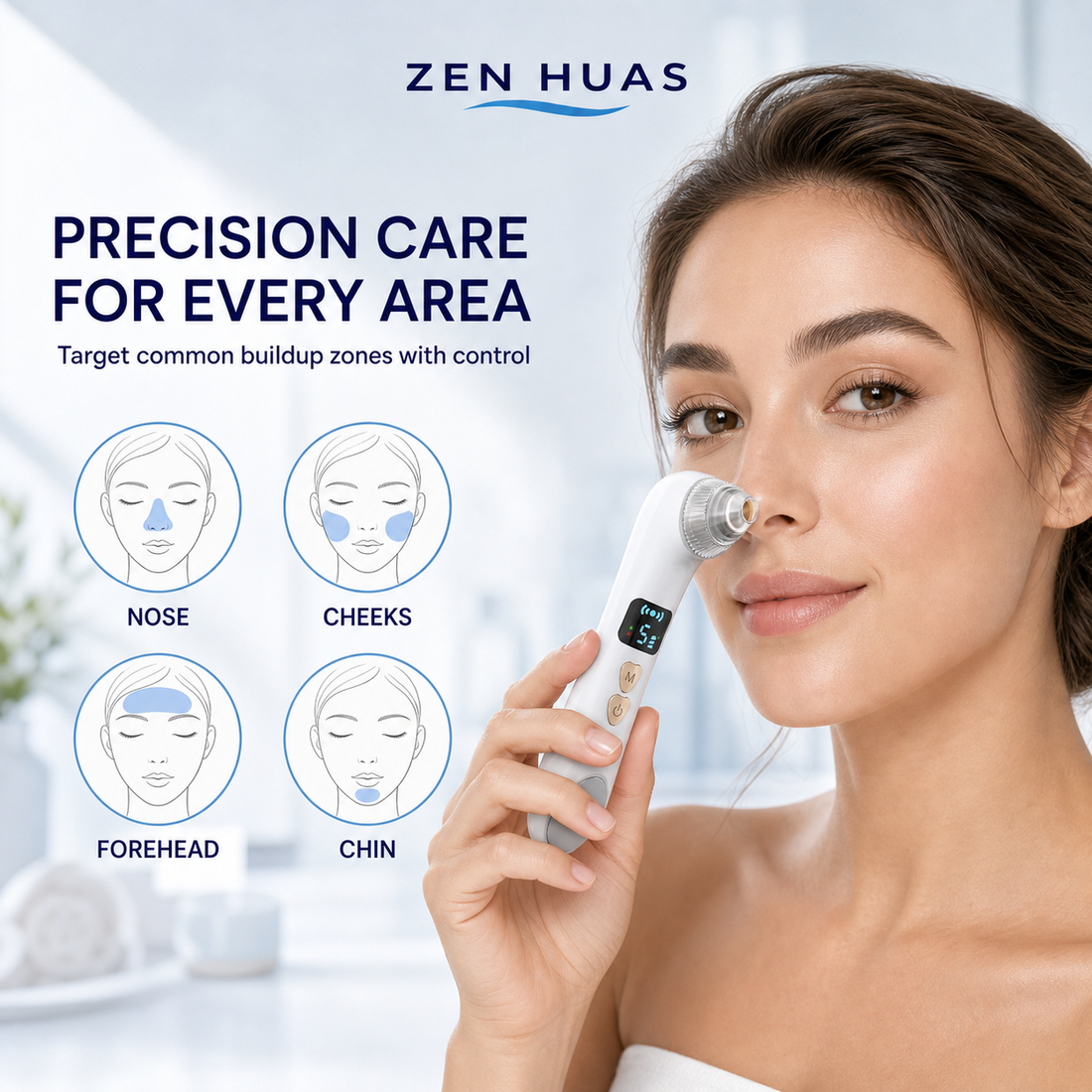 Smart Blackhead Remover Pore Vacuum with HD Camera, Warm Compress, 5 Suction Levels and 6 Cleaning Tips - product detail 6