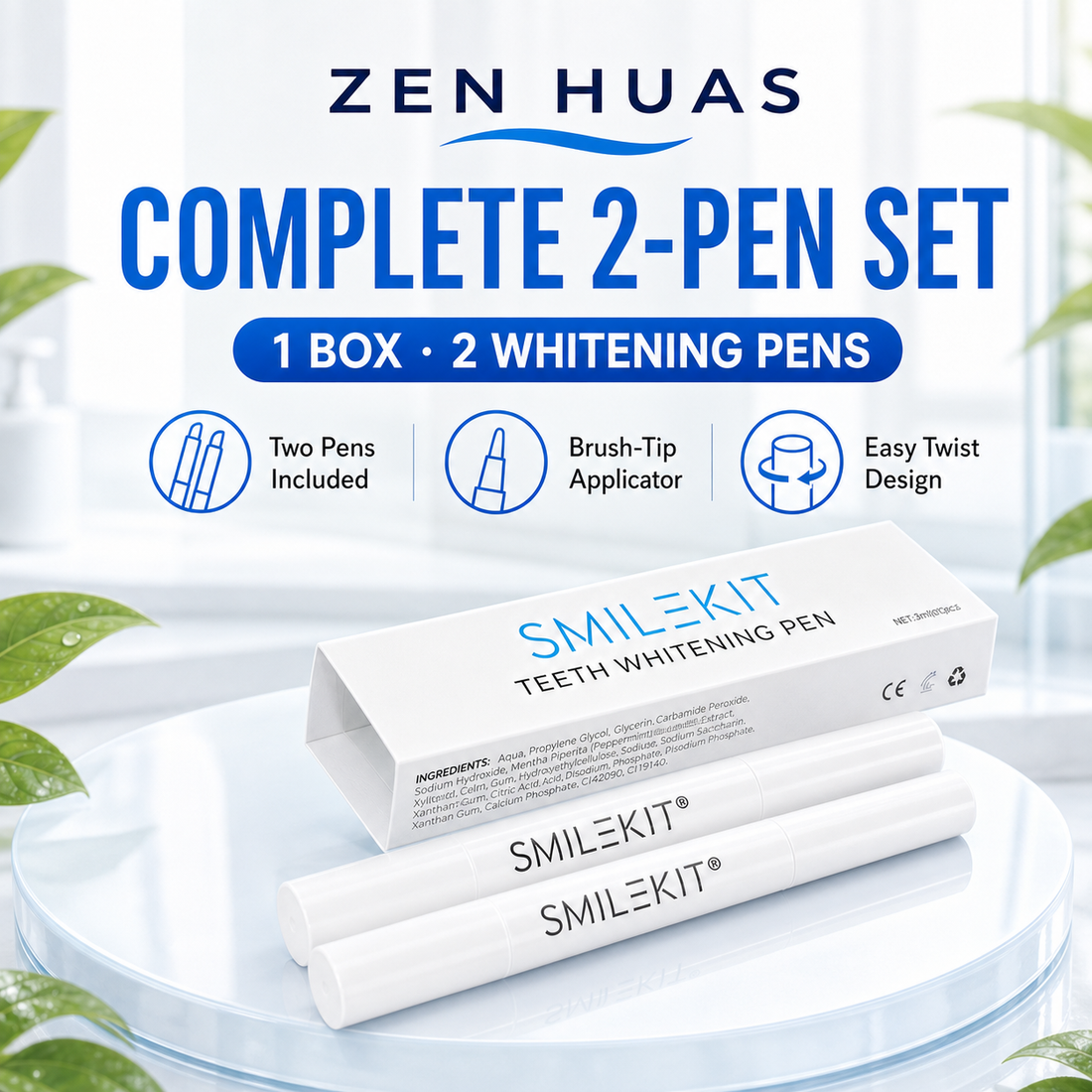 Teeth Whitening Pen 2pcs Brush Tip Gel Applicator Twist Design Portable Oral Care Daily Surface Stain Care - product detail 1