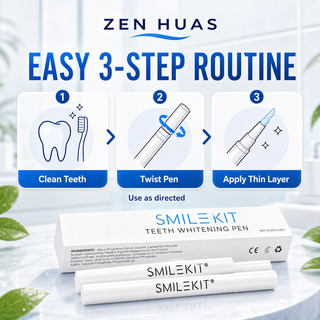Teeth Whitening Pen 2pcs Brush Tip Gel Applicator Twist Design Portable Oral Care Daily Surface Stain Care - product detail 3