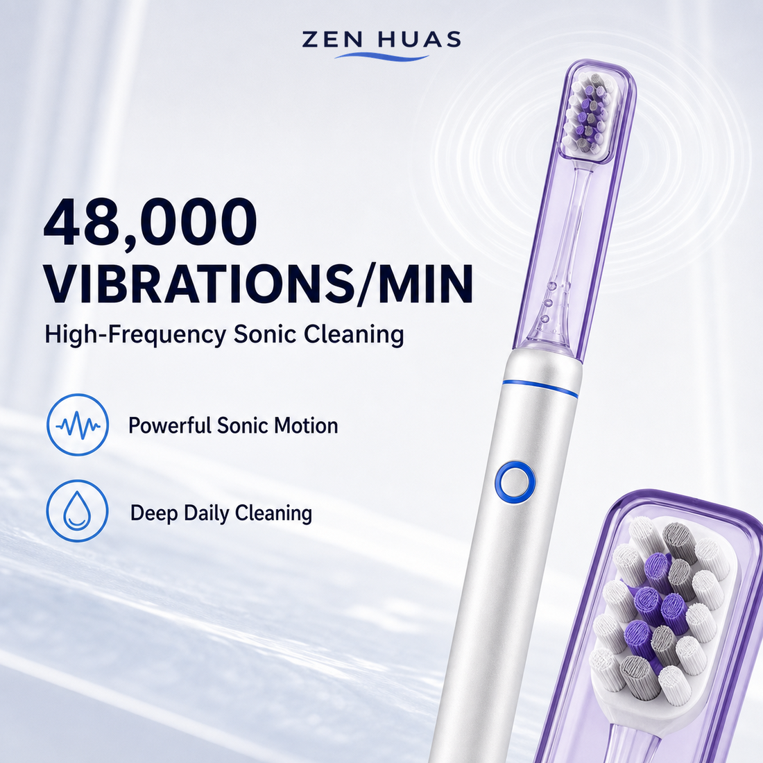 Sonic toothbrush high frequency movement