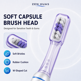 Sonic toothbrush soft capsule brush head