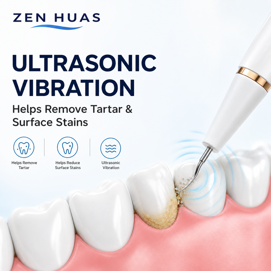 Ultrasonic Dental Scaler Tooth Cleaner with LED Light, 3 Cleaning Modes, 2 Precision Heads and Oral Care Kit - product detail 5
