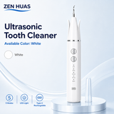 Ultrasonic Tooth Cleaner Dental Scaler 40kHz 5 Modes LED Light Type-C Rechargeable Oral Care Kit - White
