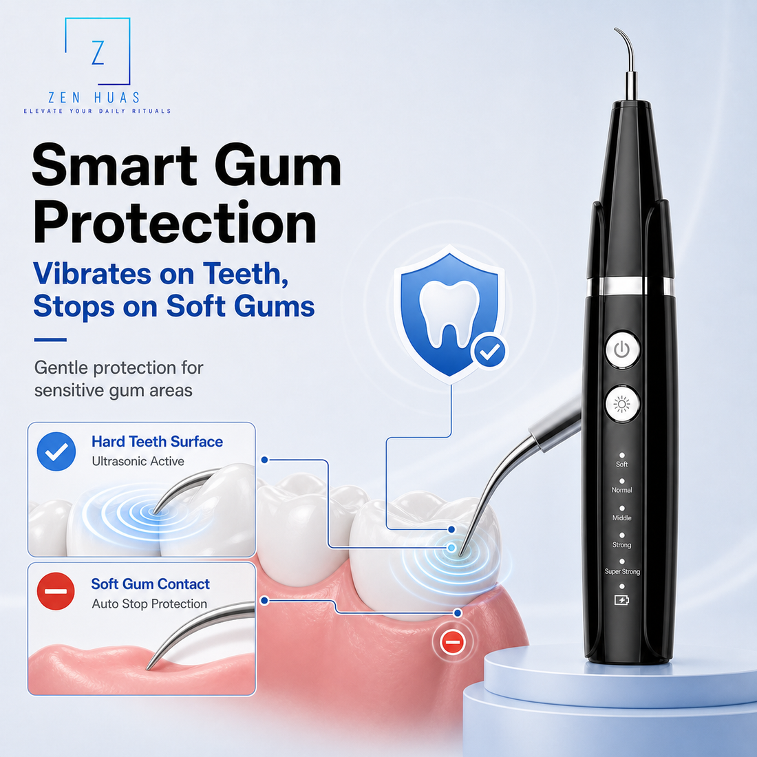 Ultrasonic Tooth Cleaner Dental Scaler 40kHz 5 Modes LED Light Type-C Rechargeable Oral Care Kit - product detail 1
