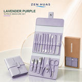 16-piece manicure pedicure set - Lavender Purple