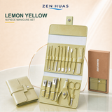 16-piece manicure pedicure set - Lemon Yellow