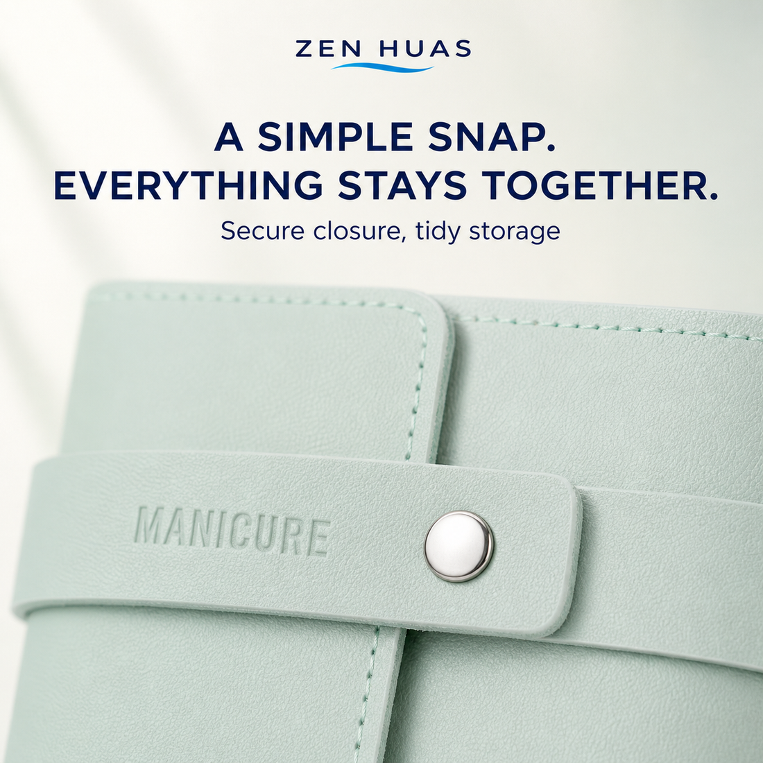 Manicure Pedicure Set secure snap closure