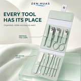 Manicure Pedicure Set organized tool loops