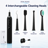 Four interchangeable cleaning heads