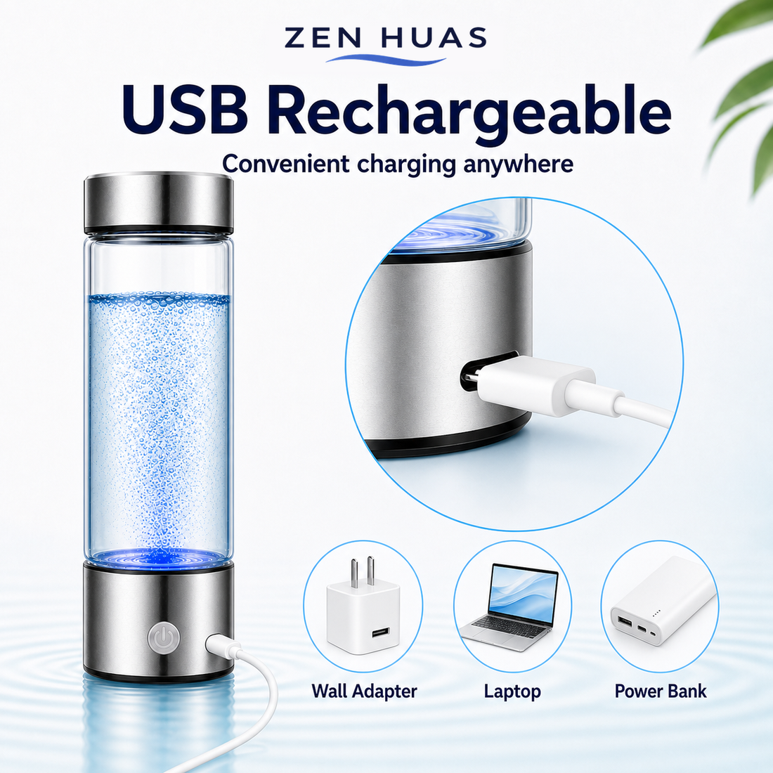 USB rechargeable hydrogen water cup