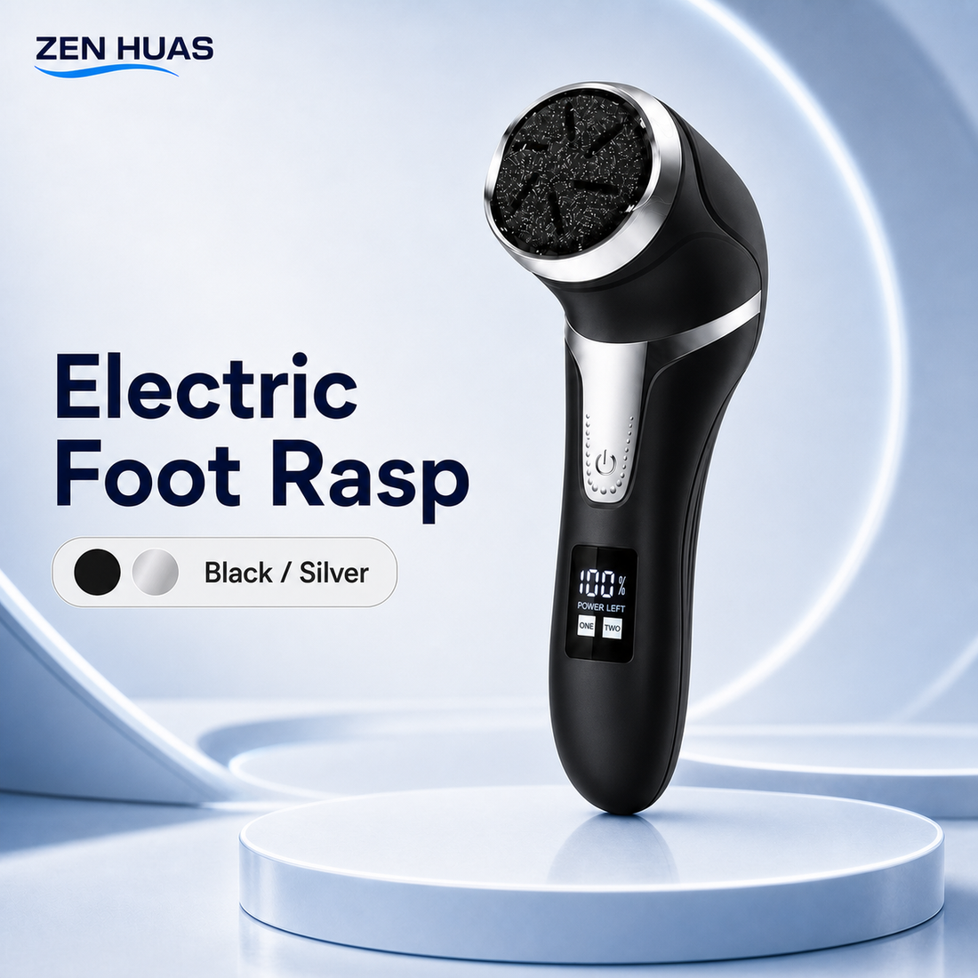 Electric foot rasp - Black and Silver