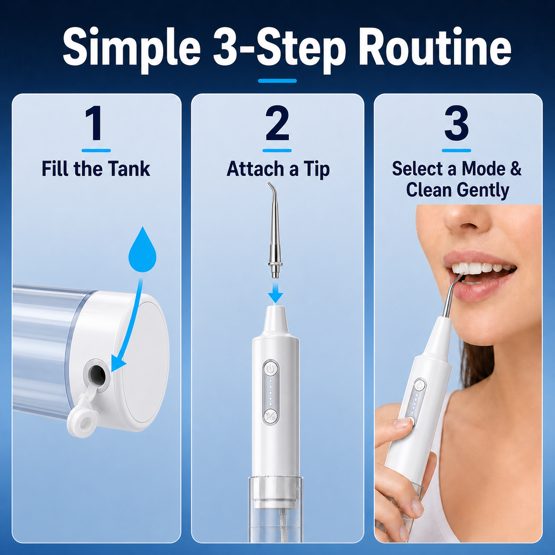 ZEN HUAS Ultrasonic Tooth Cleaner with Water Tank detail 8