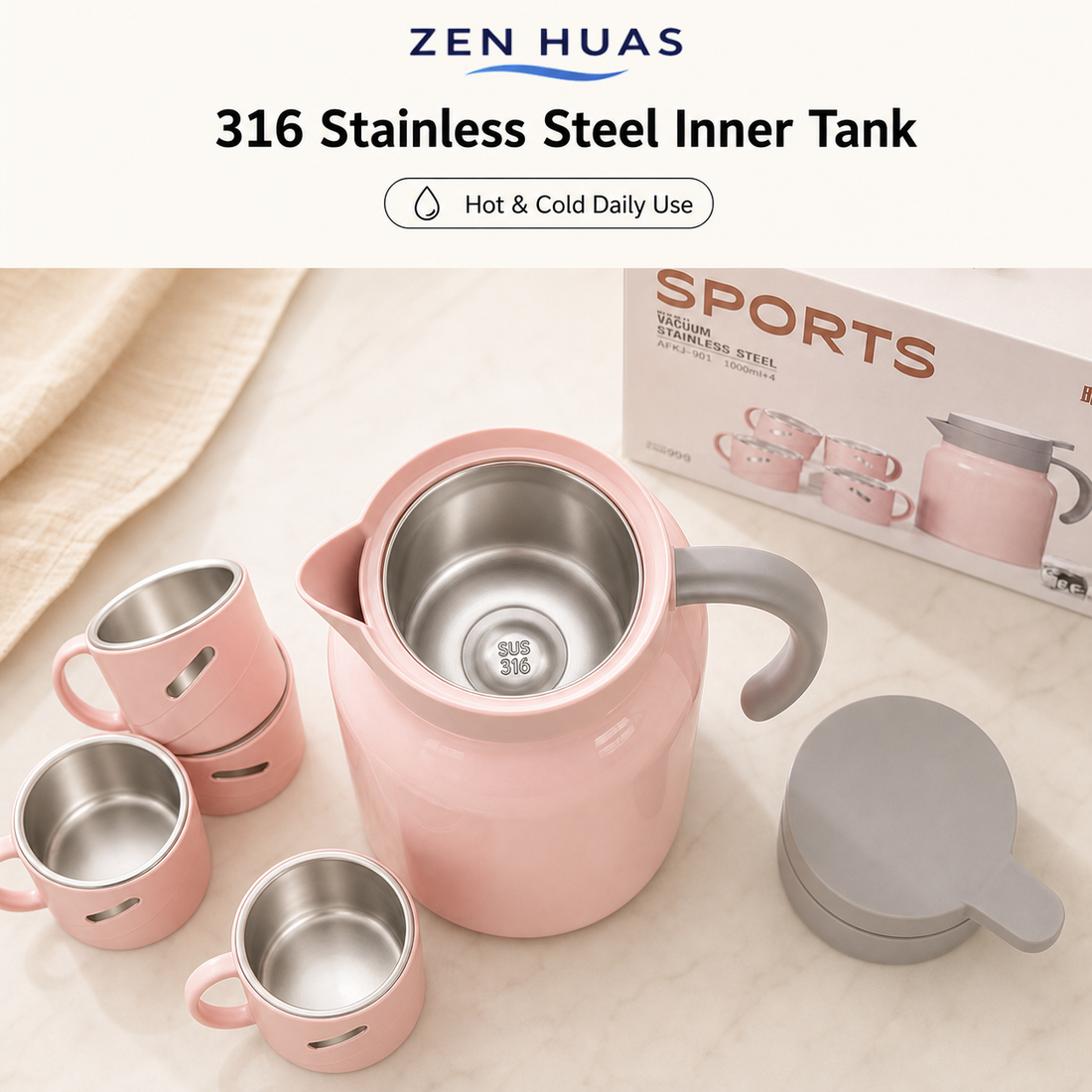 Thermal Jug Gift Set 316 stainless steel inner tank