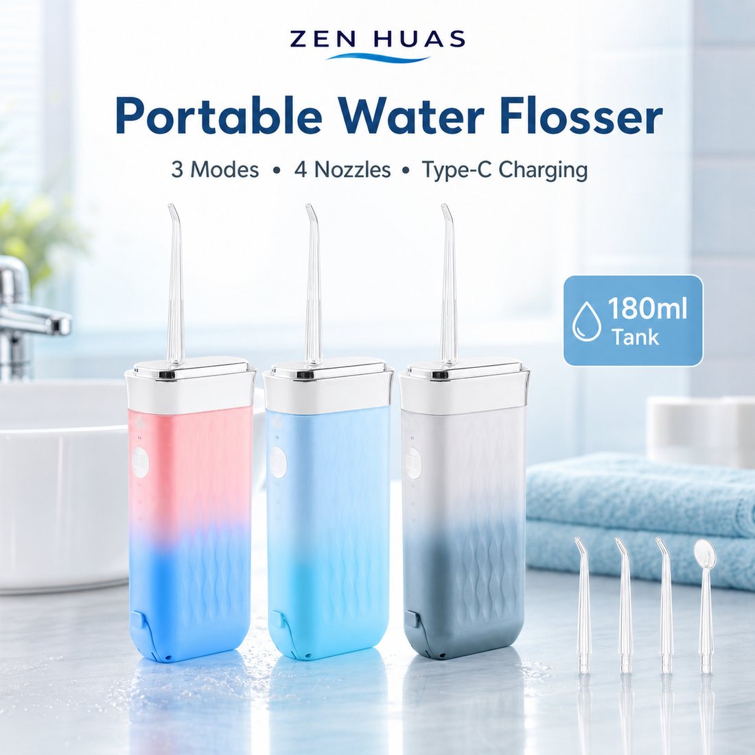 Portable Water Flosser 180ml main image