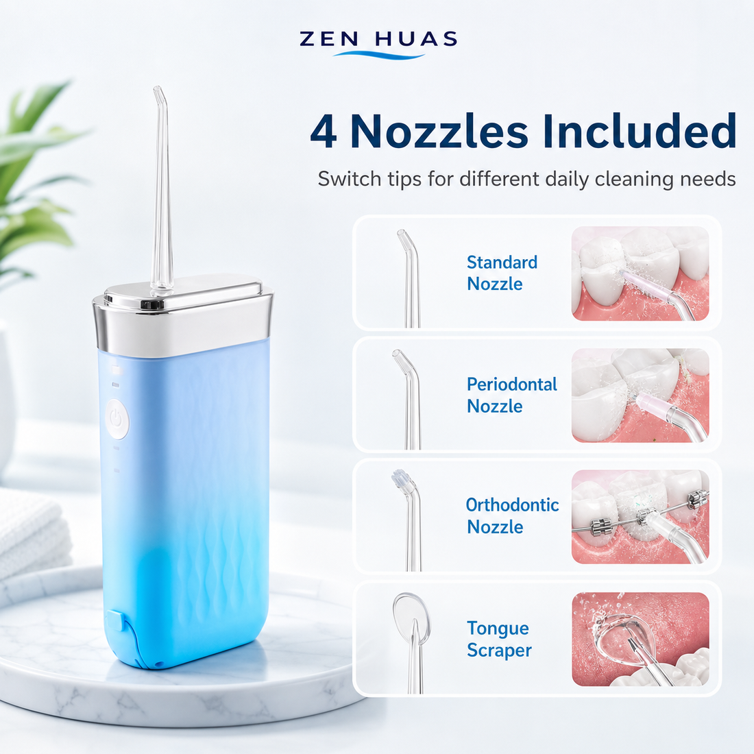 Portable Water Flosser 4 nozzles included